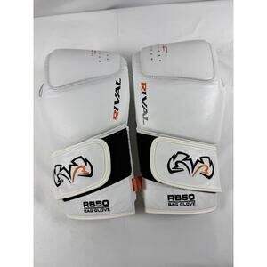 Rival RB50 Boxing Bag Gloves White Leather Ergo Strap Size L